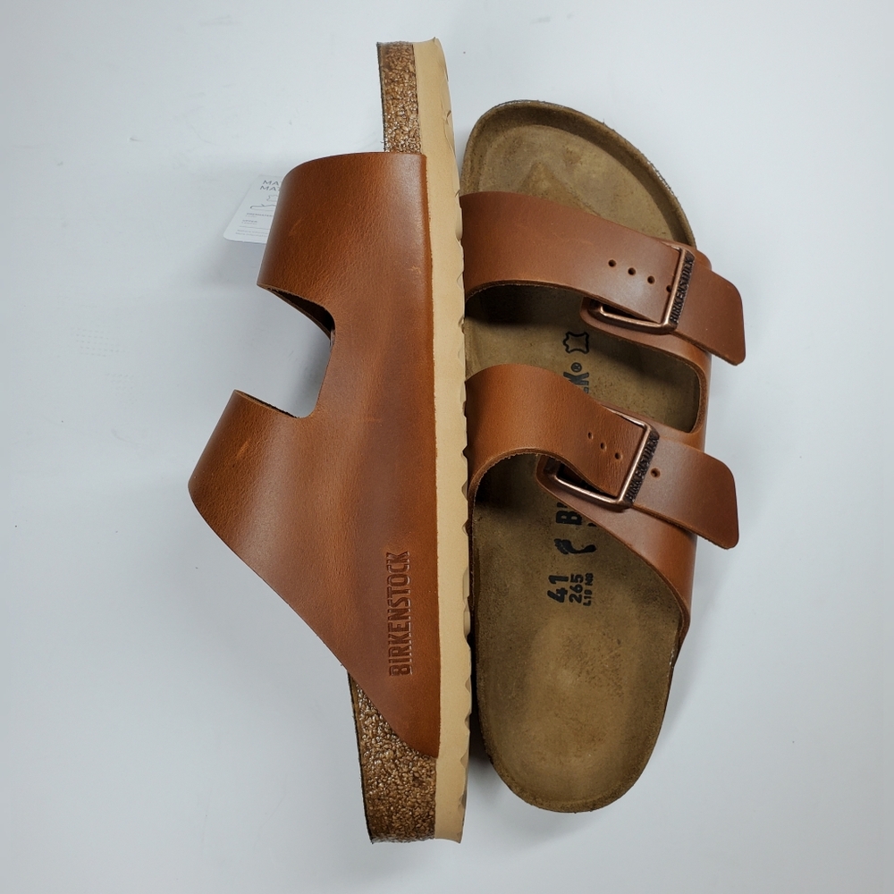Birkenstock Arizona Antique Cognac Leather Sandals